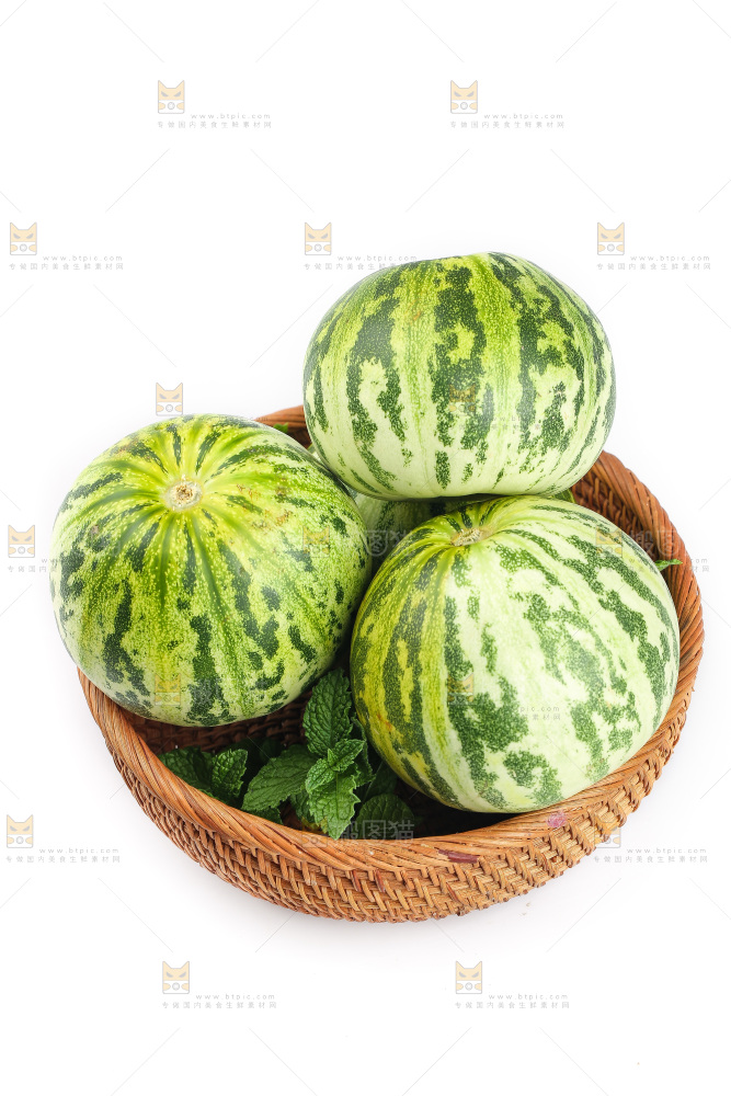 白底上的花蕾甜瓜
