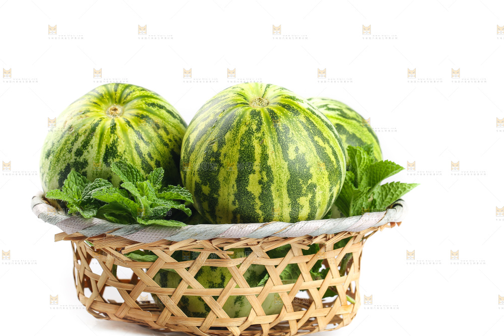 白底上的花蕾甜瓜