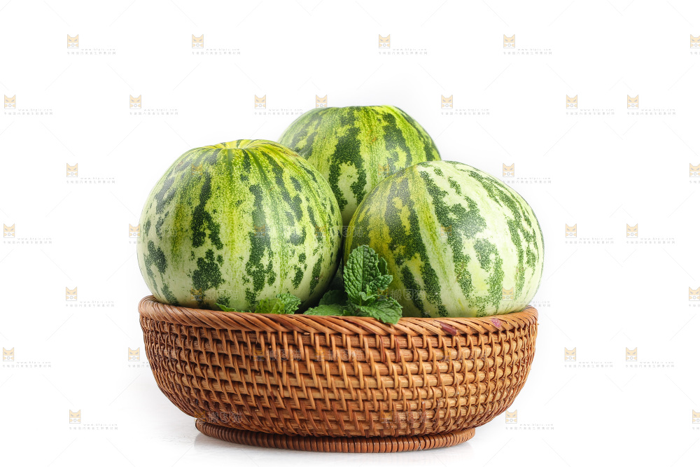 白底上的花蕾甜瓜