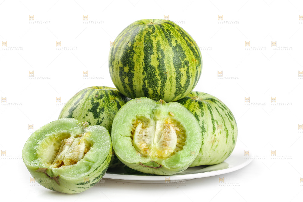 白底上的花蕾甜瓜