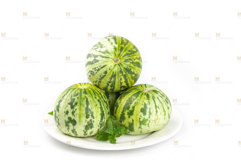 白底上的花蕾甜瓜