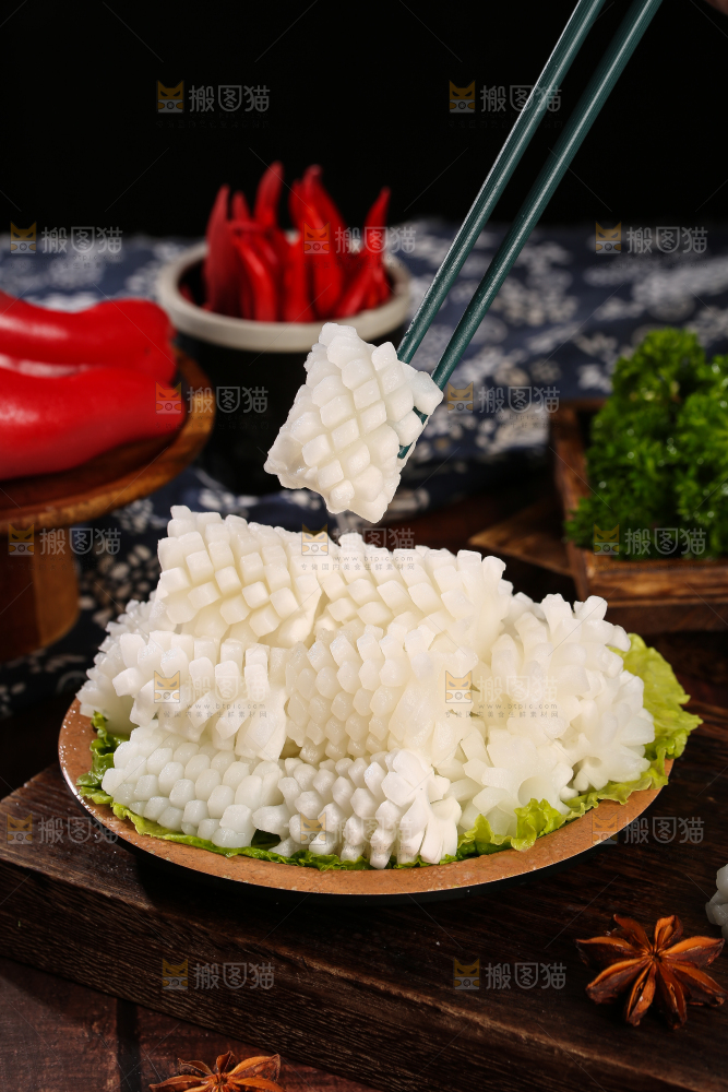 深底上的鱿鱼花
