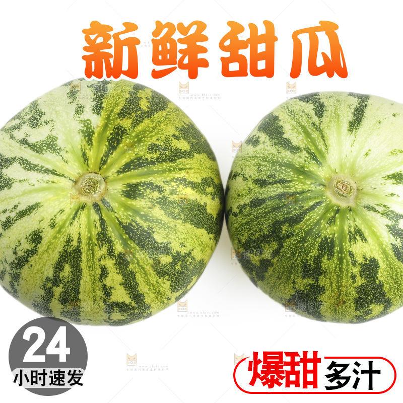 白底上的花蕾甜瓜