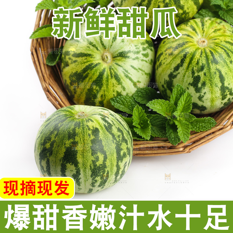 白底上的花蕾甜瓜