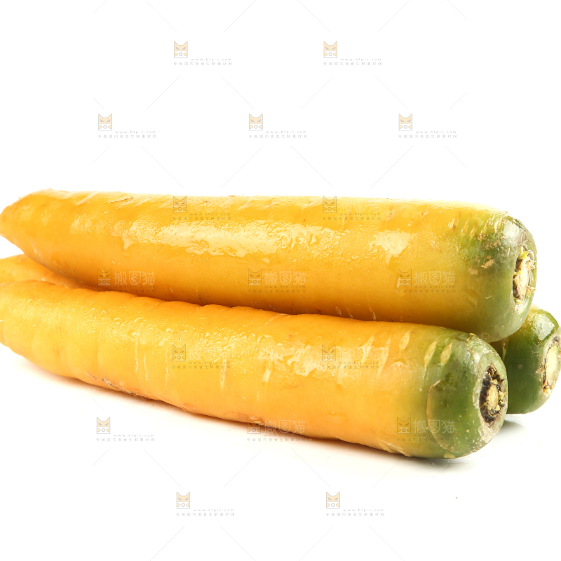 白底上的黄萝卜