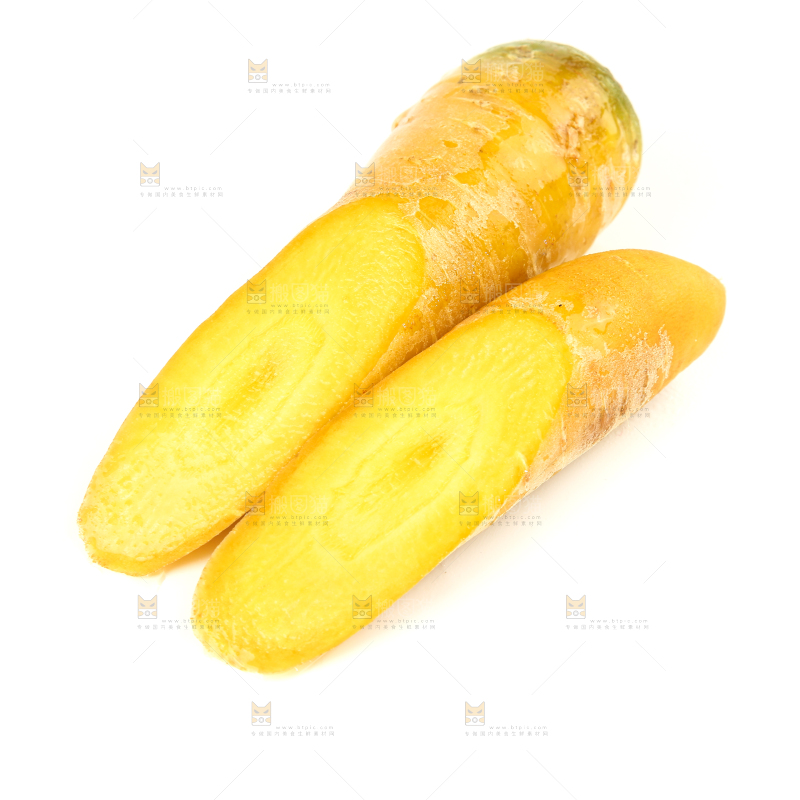 白底上的黄萝卜