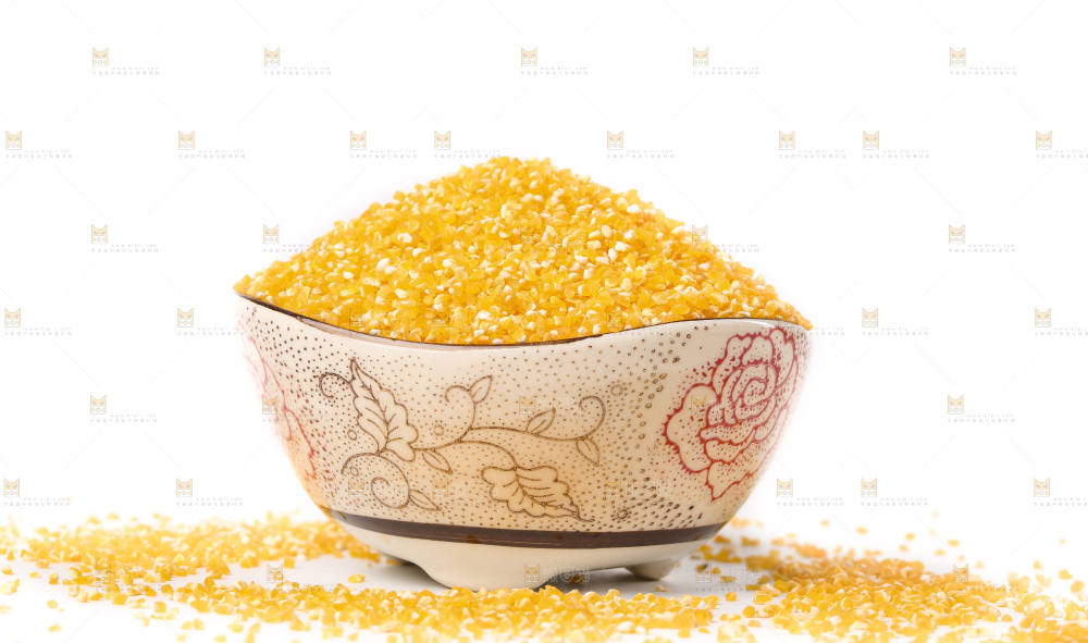 白底上的玉米碴