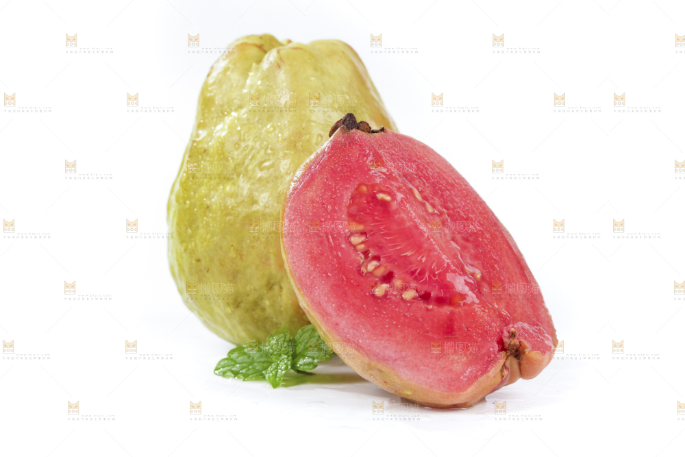 白底上的红心芭乐