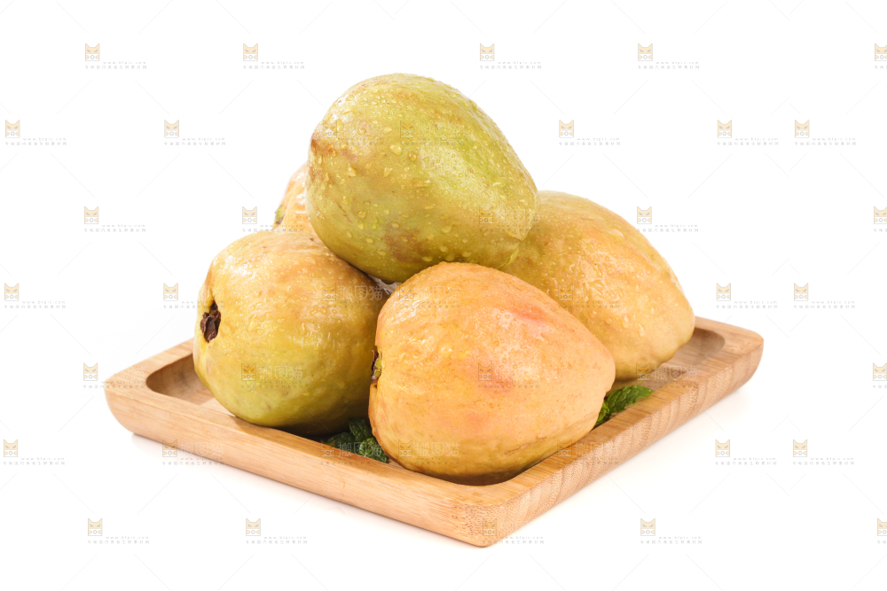 白底上的红心芭乐