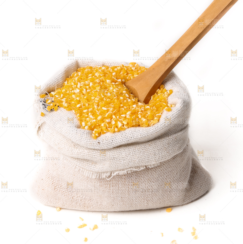白底上的玉米碴