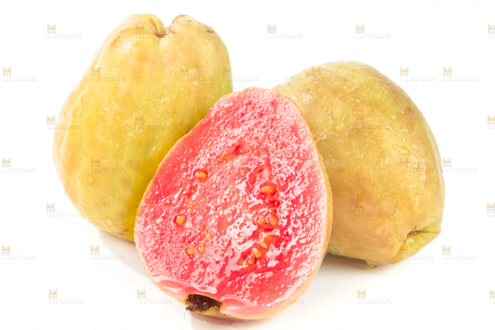 白底上的红心芭乐