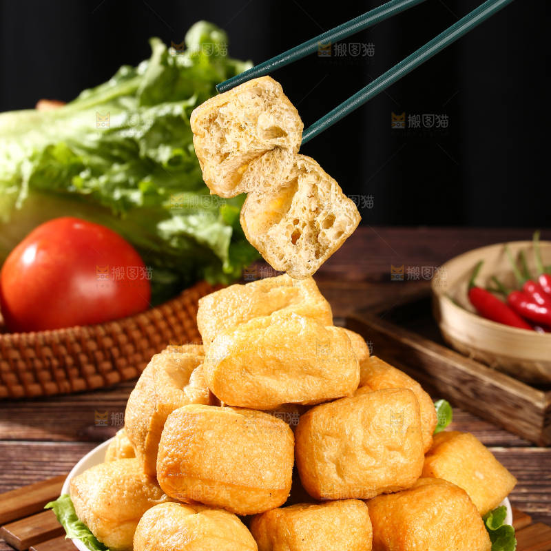 深底上的油豆腐