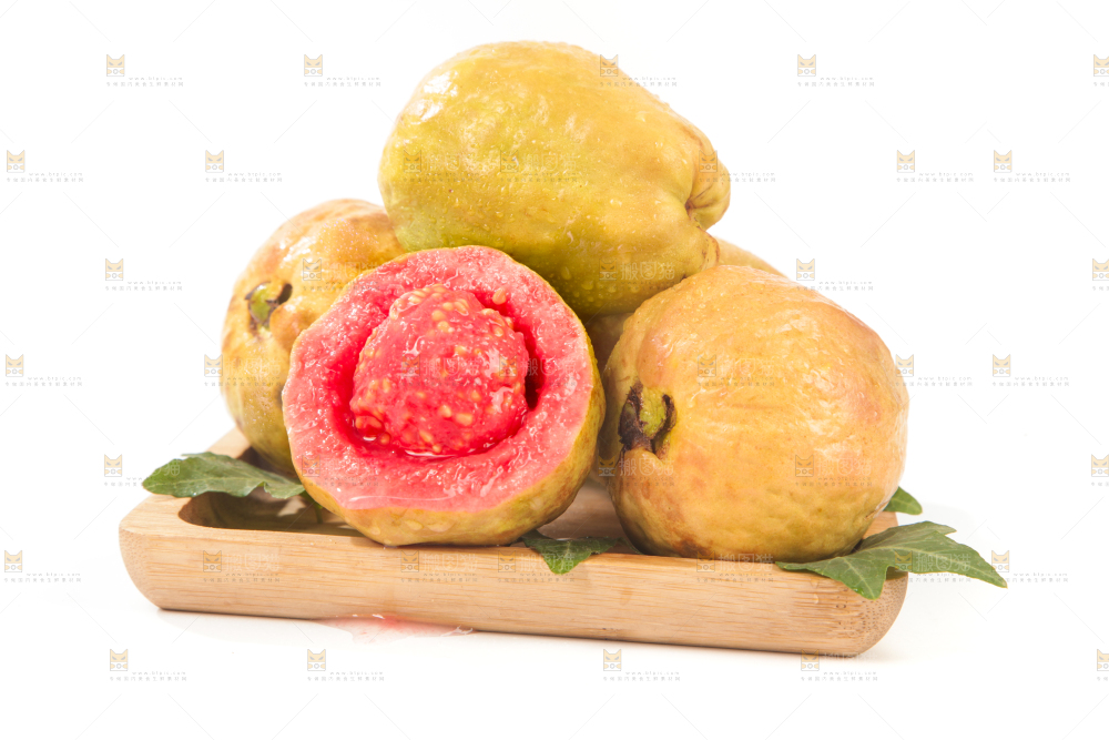白底上的红心芭乐