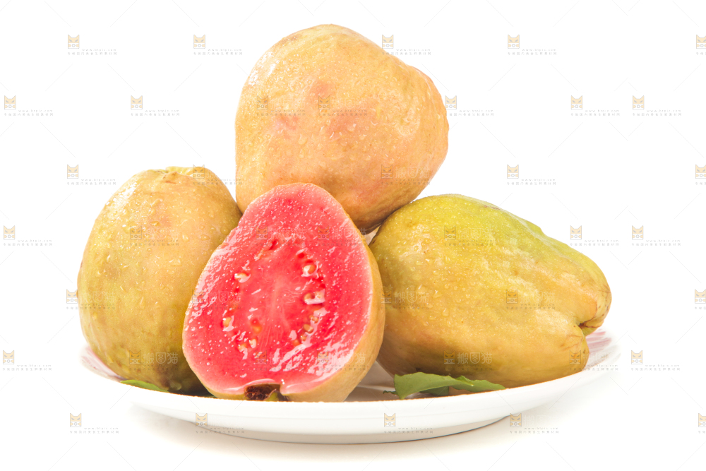 白底上的红心芭乐
