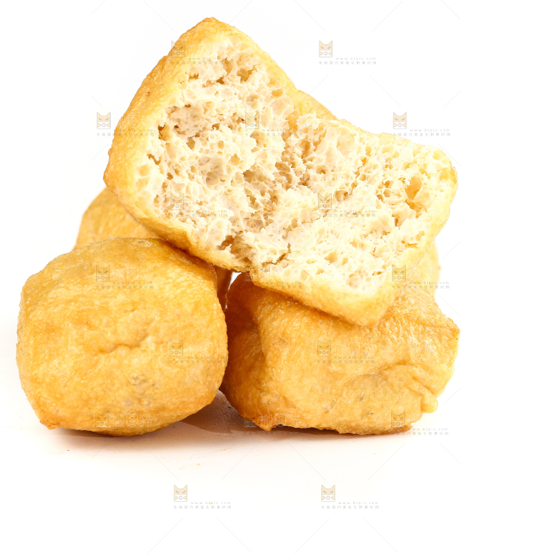 白底上的油豆腐