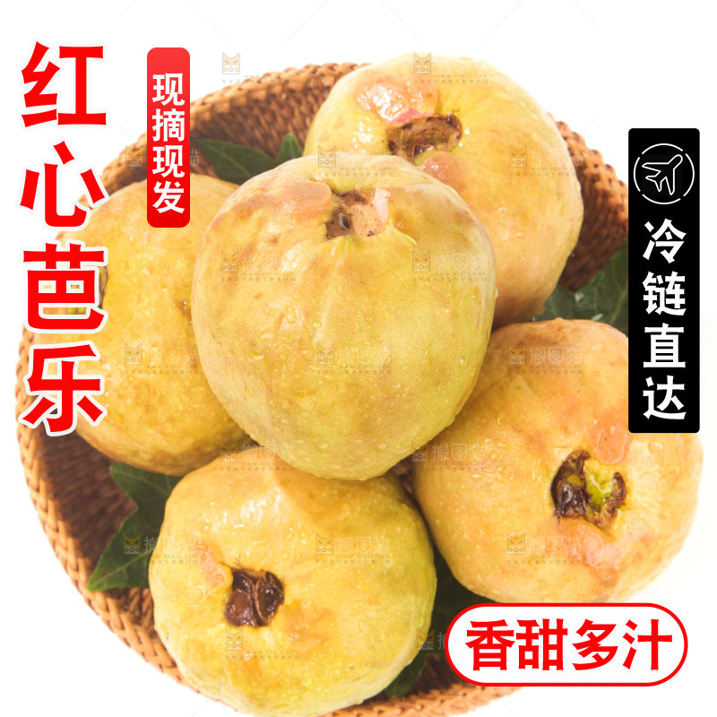 白底上的红心芭乐
