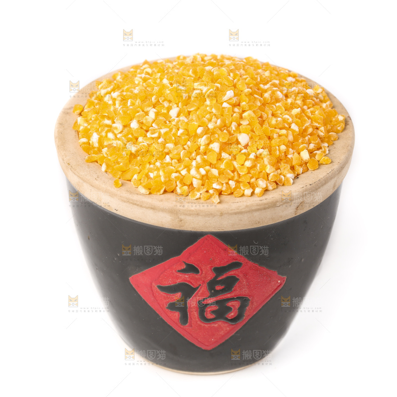 白底上的玉米碴