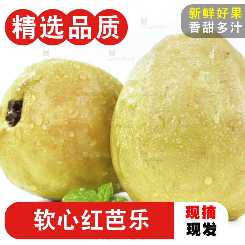 白底上的红心芭乐