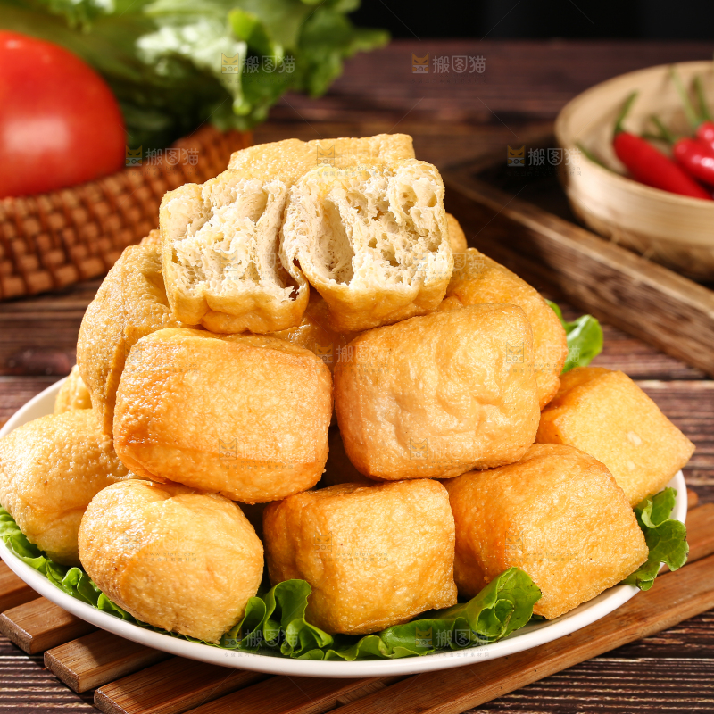 深底上的油豆腐