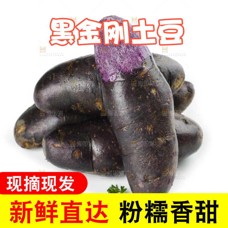白底上的紫土豆