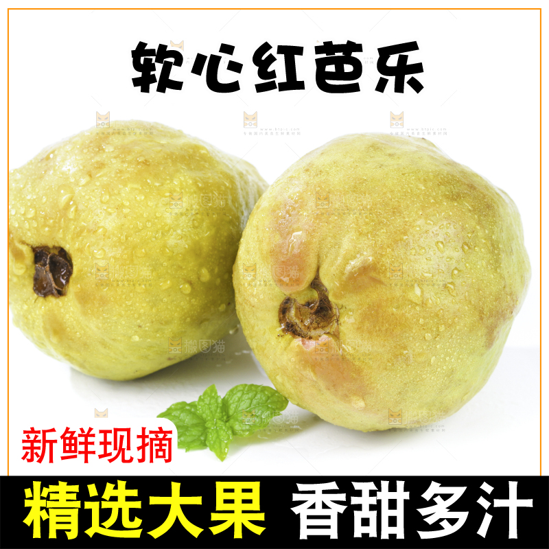 白底上的红心芭乐