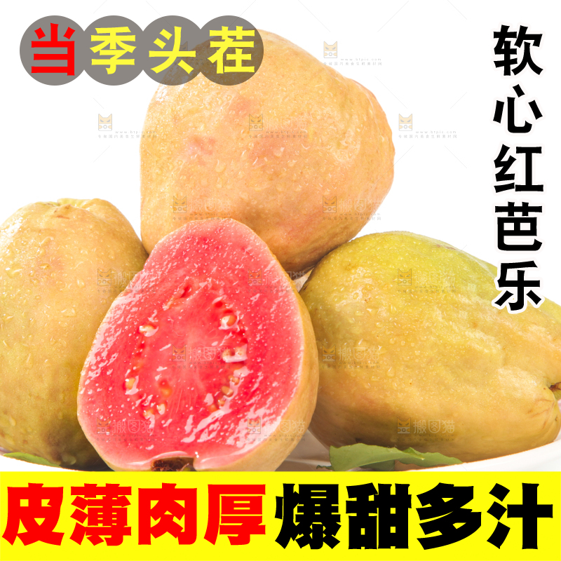 白底上的红心芭乐