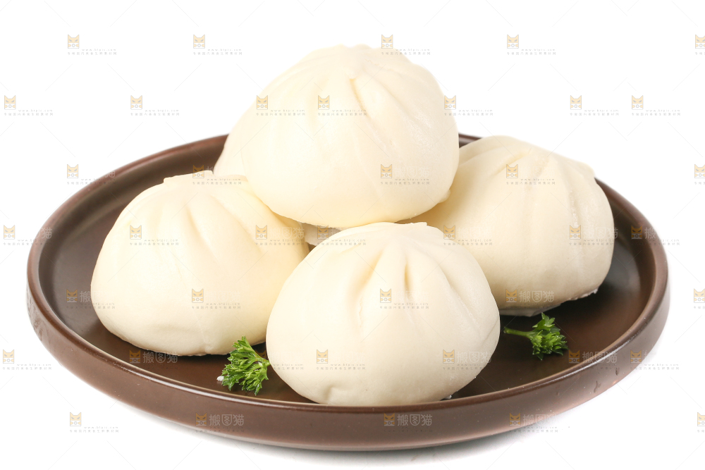 白底上的滑肉包