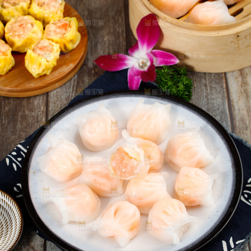 深底上的虾饺