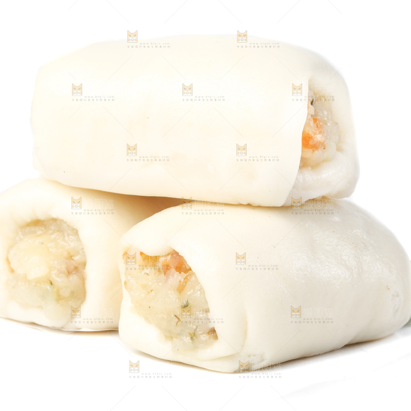 白底上的糯米卷