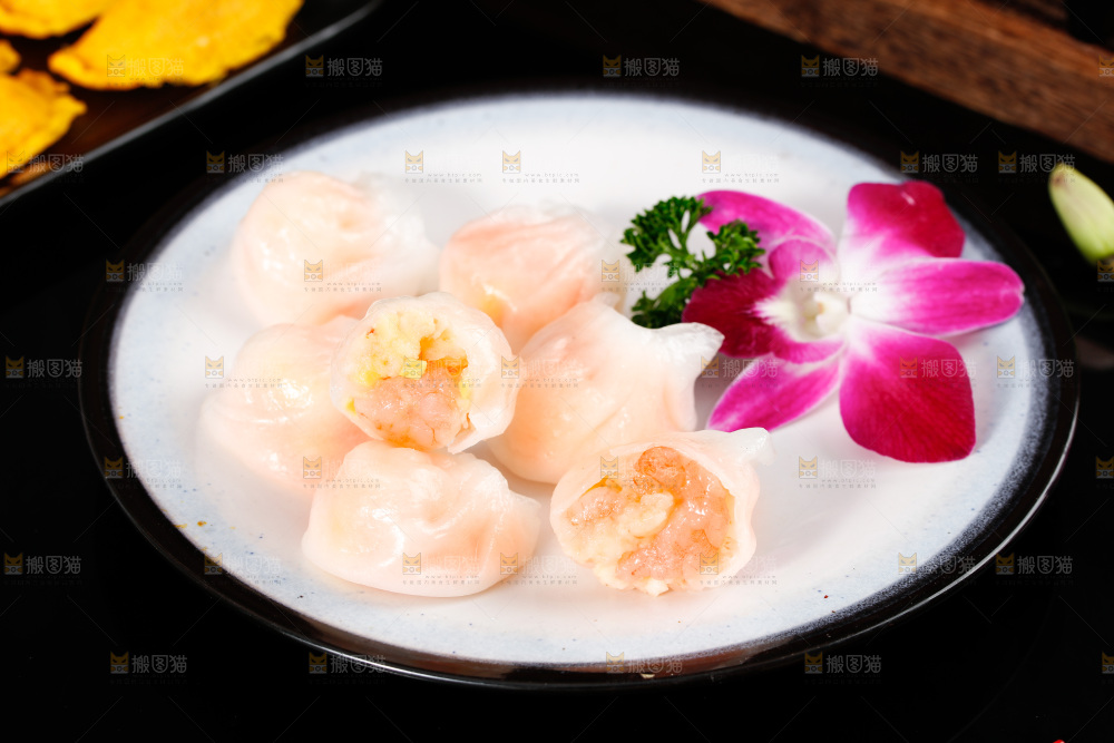 深底上的虾饺