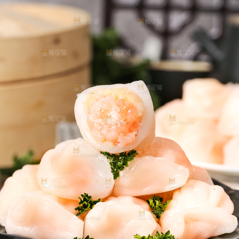 深底上的虾饺