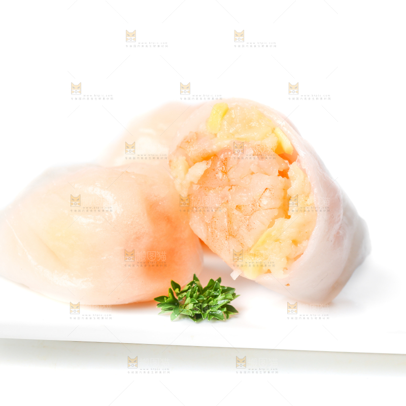 白底上的虾饺