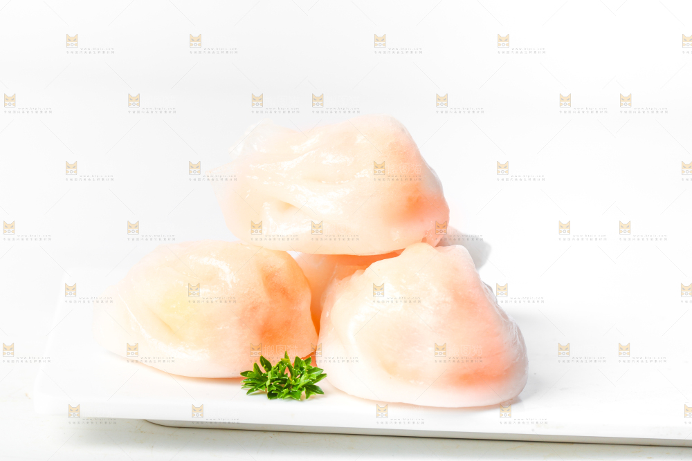 白底上的虾饺