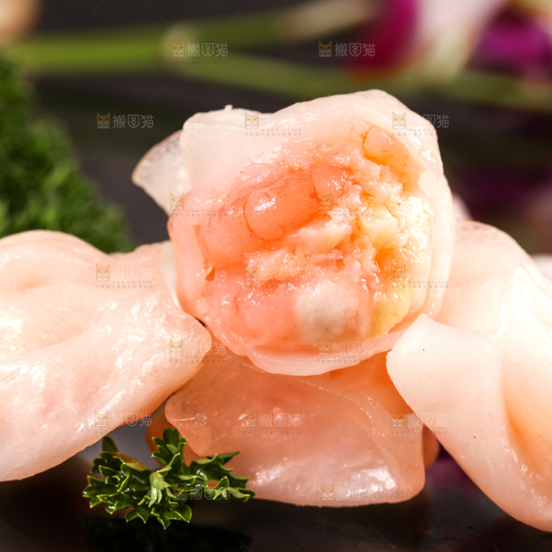 深底上的虾饺