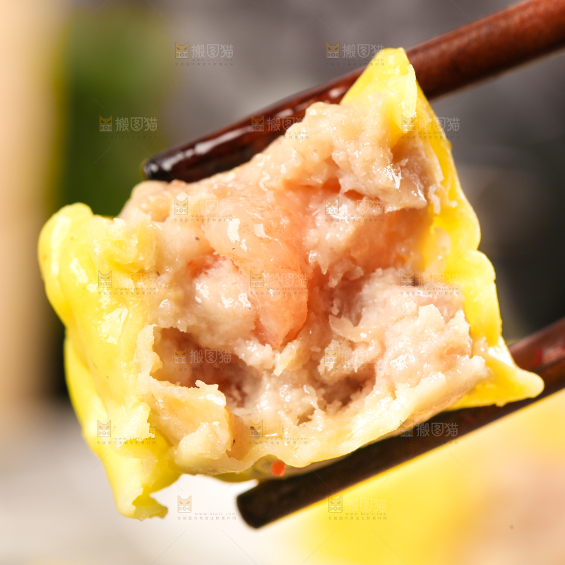 深底上的虾肉烧卖