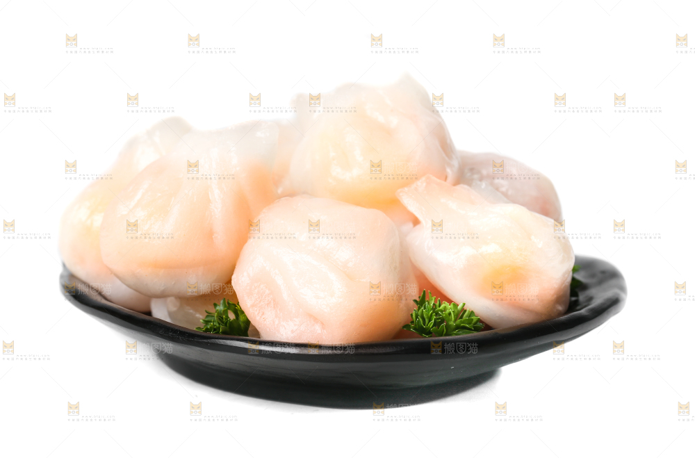 白底上的虾饺