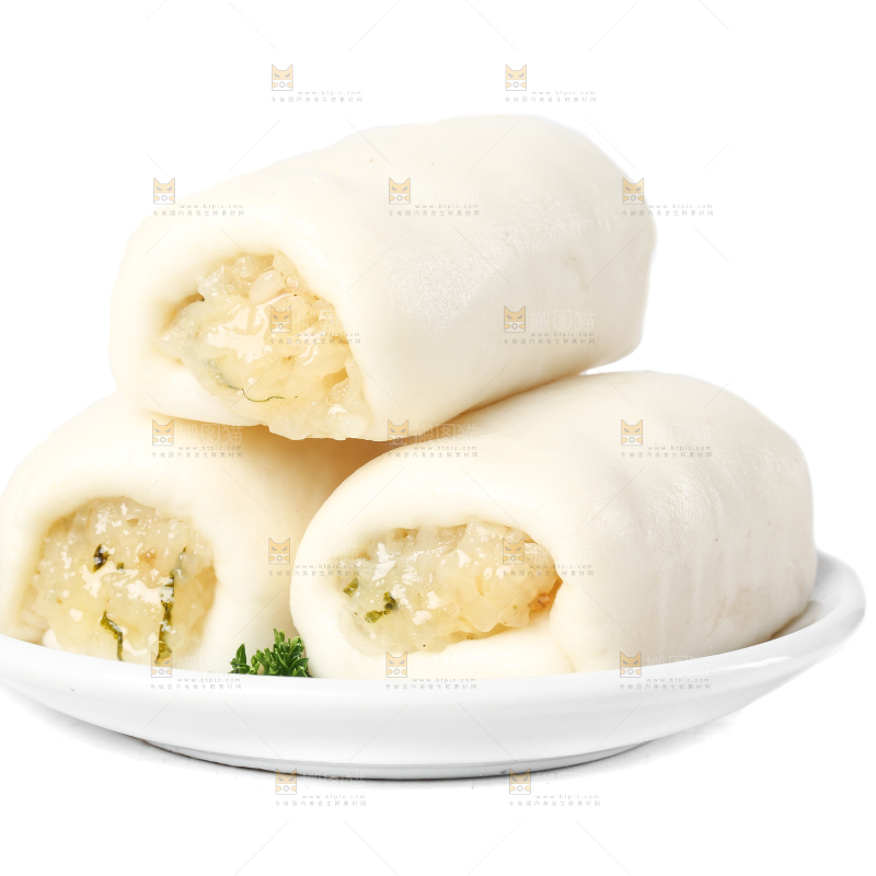 白底上的糯米卷