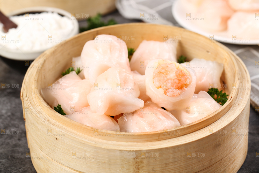 深底上的虾饺