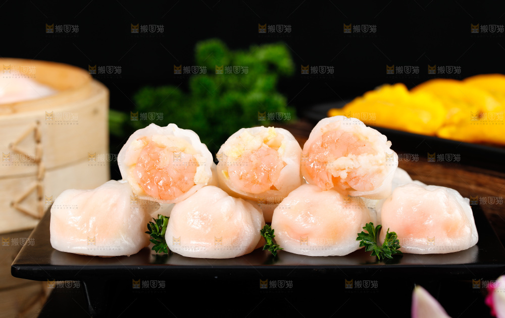 深底上的虾饺