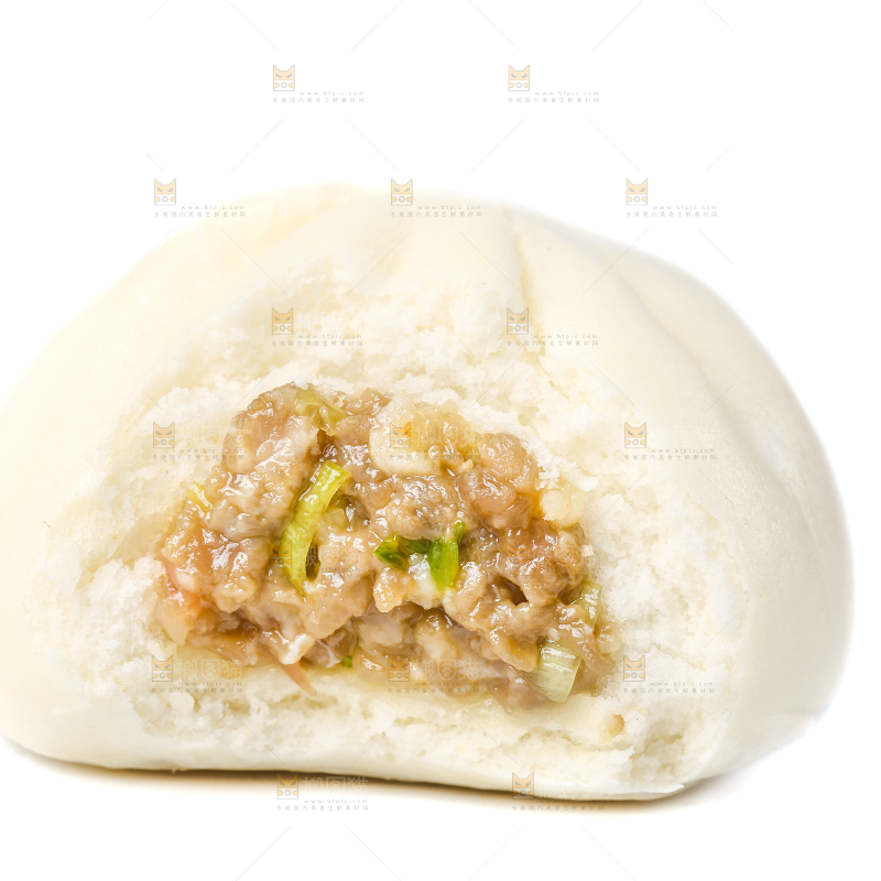 白底上的滑肉包