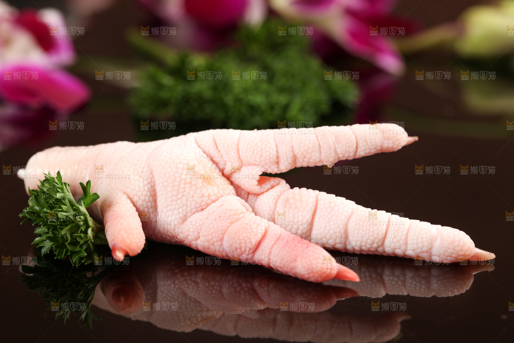 深底上的新鲜鸡爪