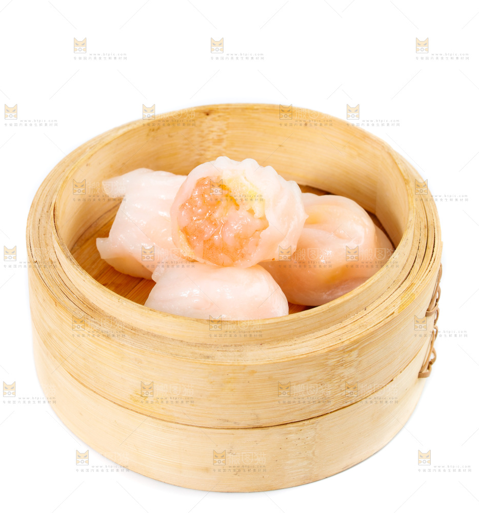 白底上的虾饺