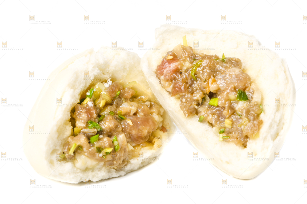 白底上的滑肉包