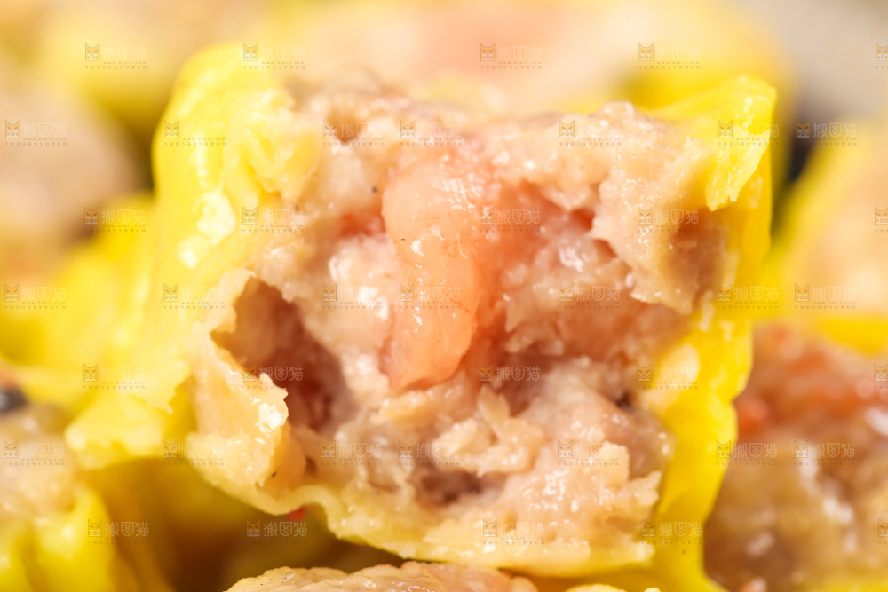 深底上的虾肉烧卖