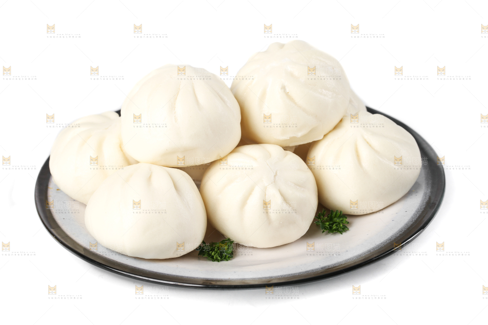白底上的滑肉包