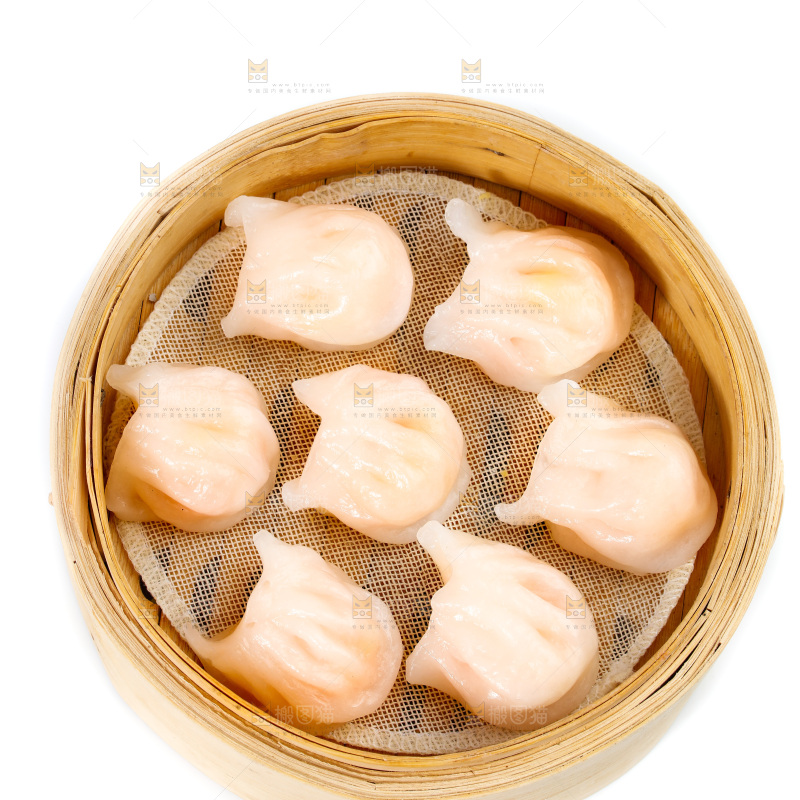 白底上的虾饺