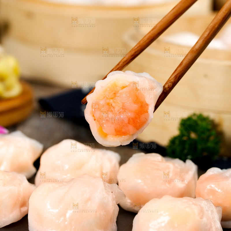 深底上的虾饺