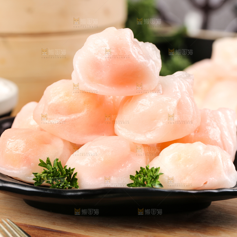 深底上的虾饺