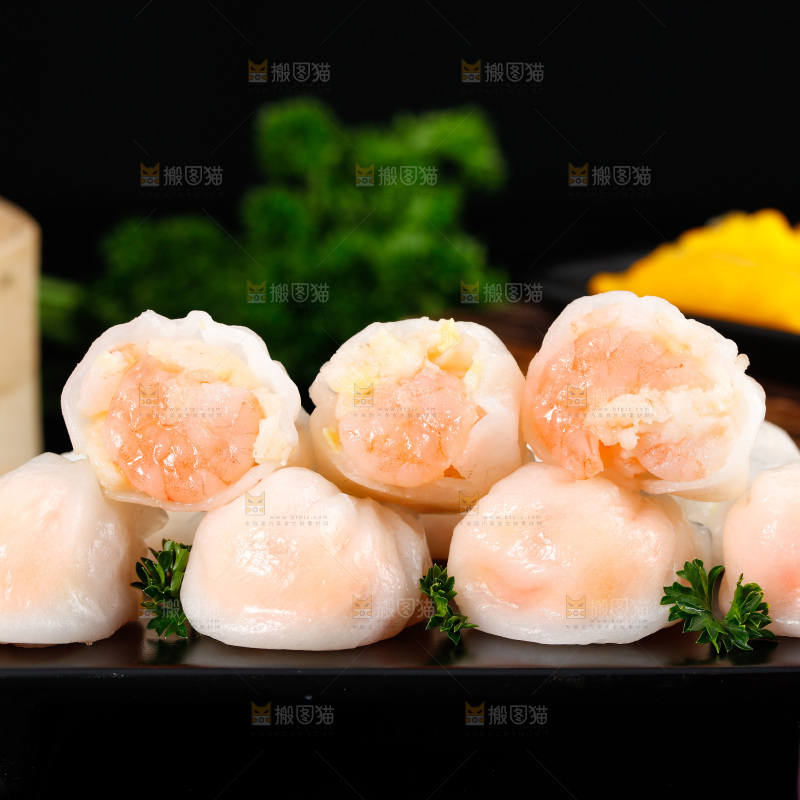 深底上的虾饺