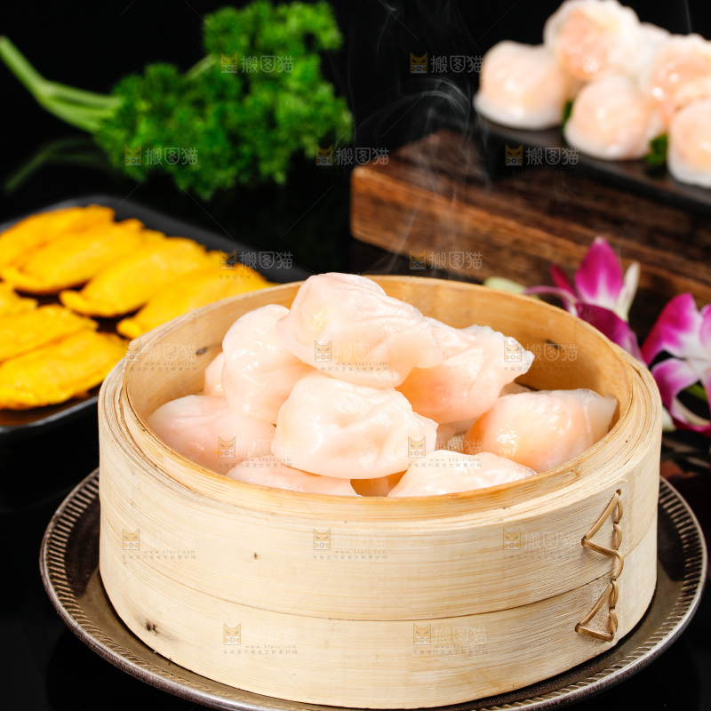 深底上的虾饺